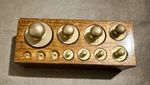 Vintage Scale Calibration Weights Set, Metal Weights in Wooden Case