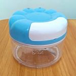 Manual Push Mini Food Chopper, Plastic Clear Bowl/Container w Blade & Lid
