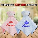 Personalised Baby Comforter Blanket Super Soft Bear Birthday  - Baby Custom Gift