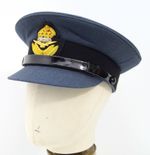 British Royal Air Force RAF Officers Peak Cap With Badge Kings Crown WW2 Repro
