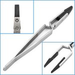 Zirconia Ceramic Wide Nose Flat Tip Cross Locking Tweezer Self Closing Craft