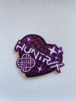 Kpop Hunter Heart IronOn Patch Purple Glitter Embroidery Patch Cute Girl Gift