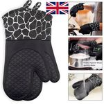 Double Heat Resistant Silicone Oven Gloves Non-Slip Silicon Kitchen Oven Mitts