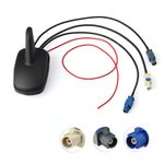 FM DAB GPS Aerial Shark Fin Fakra SMB DIN Antenna 3In1 Car Radio Roof Mount 5m