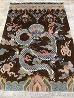 Tibet Nepal carpet Orient Persian rug brown highland virgin wool dragon exclusive