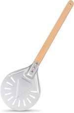 Pizza Turning Peel, 7 Inch Perforated Pizza Peel Non-Stick Pizza Paddle, Aluminu