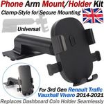 For Vauxhall Vivaro Renault Trafic Phone Arm & Mount, Clamp Holder Universal 