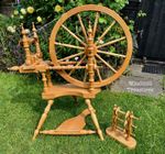 HALDANE HARRIS NORWEGIAN STYLE SPINNING WHEEL LAZY KATE BOBBINS REFURBISHED  FAB