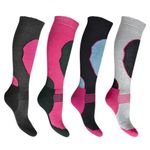 i-Smalls Ladies 4 Pairs High Performance Ski Socks Long Hose Thermal Socks
