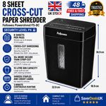 Paper Shredder for Home Use - 8 Sheet Cross Cut Paper Shredder for Personal Use