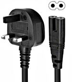 PEL00421 UK Plug to IEC C7 Figure 8 Power Lead, 1 M, Black