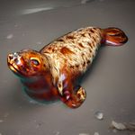 Fosters Ceramic Seal Pup Figurine Cornish Honeycomb Glaze Pottery, Beige/Brown