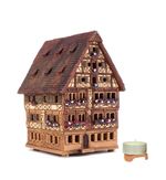 Ceramic Tea Light Holder Mini House Dinkelsbühl Deutsches Haus Handmade. PB