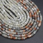 Moonstone FACETED Disc Beads - 5mm x 3.5mm, for Jewellery Making