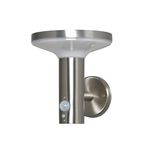 Litecraft Uris Outdoor Solar Power Wall Light With PIR Sensor - Stainless Steel 