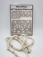 14th Century West Africa Shipwreck Beads, Includes Historical Information Card