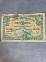 1942 Goverment of Gibraltar One Pound Banknote Circulated Condition