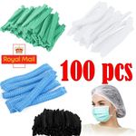 100 Disposable Caps Hair Net Food Catering Kitchen Mob Non Woven Workwear Hat UK