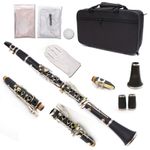 #Deal Professional Clarinet Ebonite Body Nickel Plated Bb Key 17 key Two Barrels