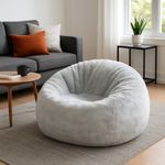 Cover Beanbag Cover Silver Modern Lounge Softness Comfort Bedroom New NO Beans