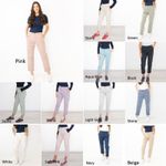 M&S Womens Trousers Chinos Cotton Blue Lilac Green Navy White Beige Pink Yellow