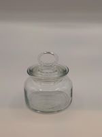 Clear Glass Apothecary Jar with Lid, Vintage Farmhouse Kitchen Storage Container