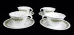 Vintage Retro Set 4 Corelle Corning Spring Blossom Crazy Daisy Cups and Saucers