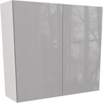 900mm High 1000mm Kitchen Wall Unit With Gloss Dust Grey Door Fully Assembled.