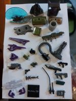 Large Bundle HALO accessories: Mixed Mega Bloks Guns, Sand Bags  Backpacks, Etc