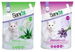 Sanicat Silica Crystal Diamonds Gel Non Clump Cat Litter Lavender Aloe Vera 5L