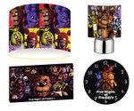 FNAF Five Nights - 10" Lightshade, Touch Lamp, Wall Art, Wall Clock or Bundle