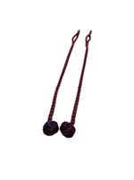 Falconry Sennit Rose Knot Braided Square Jesses Hand Made 7" Red And Black