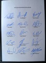 2026 NEW ZEALAND cricket TEST tour of ENGLAND teamsheet fully signed