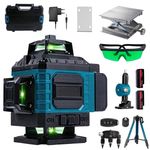 16-Line Laser Level 360° Green Auto Self Leveling Measure Tool with 2 Batteries