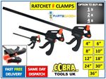 6 8 10 12 18 24 30 36" Wood Working F Clamp Grip Ratchet Quick Release Squeeze
