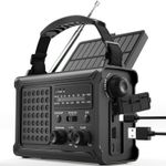 ROCAM Emergency Radio with 12000 mAh Rechargeable Battery, AM/FM Wind-Up Radio