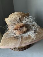 Victoria Ann Millinery Natural Fibre Feather Occasion Wedding Races Hat UK Made