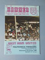 West Ham Politehnica Timisoara ECWC 2nd rd 1st Leg October 1980 Mint Condition