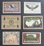 Assorted Set Of 6 Notgeld Notes Most UNC