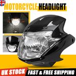 Headlight With Top Fairing Screen Black For Yamaha YBR 125 2014-2017 H4 Halogen