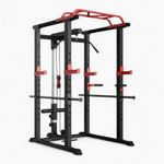 GymSets Power Cage / Squat Rack with Cable Pulley System