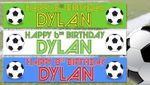 2 x FOOTBALL CLUB PERSONALISED BIRTHDAY BANNERS