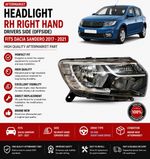 Fits Dacia Sandero 2017 - 2021 Headlight RH Right Hand Drivers Side New Offside