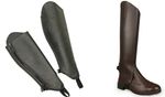 SHIRES HIGH QUALITY GENUINE REAL LEATHER GAITERS DRESSAGE TOP FULL ZIP 