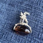vintage sterling silver horse racing spinner fob Pendant