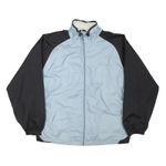 CHAMPION Womens Blue & Black Lightweight Nylon Track Jacket L Zip Plain