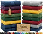 Flannels Face Cloths Towels 100% Egyptian Cotton Super Soft Washcloth Towels Set