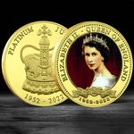 Platinum Jubilee Queen Elizabeth II Coin, 1952-2022 Royal Portrait Edition Medal