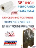 Polythene Garment Cover  Roll JUMBO 12.5KG, 100Gauge ,36"  Drop, Approx 420 Bags