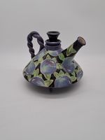 Studio Pottery Teapot By J Pegden Plum Decorated